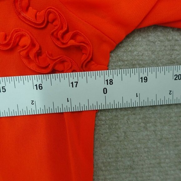 Worthington Shirt Button Down Top Women's Medium Sheer See-Through Orange - Picture 4 of 5